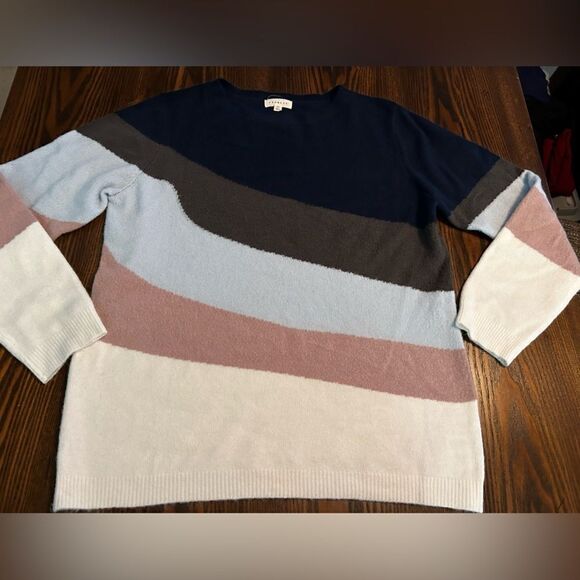 Promesa sweater colorblock stripe M/L top pullover long sleeve EUC - Picture 11 of 15